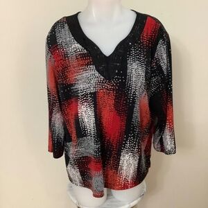 Alfred Dunner Embellished Top PXL